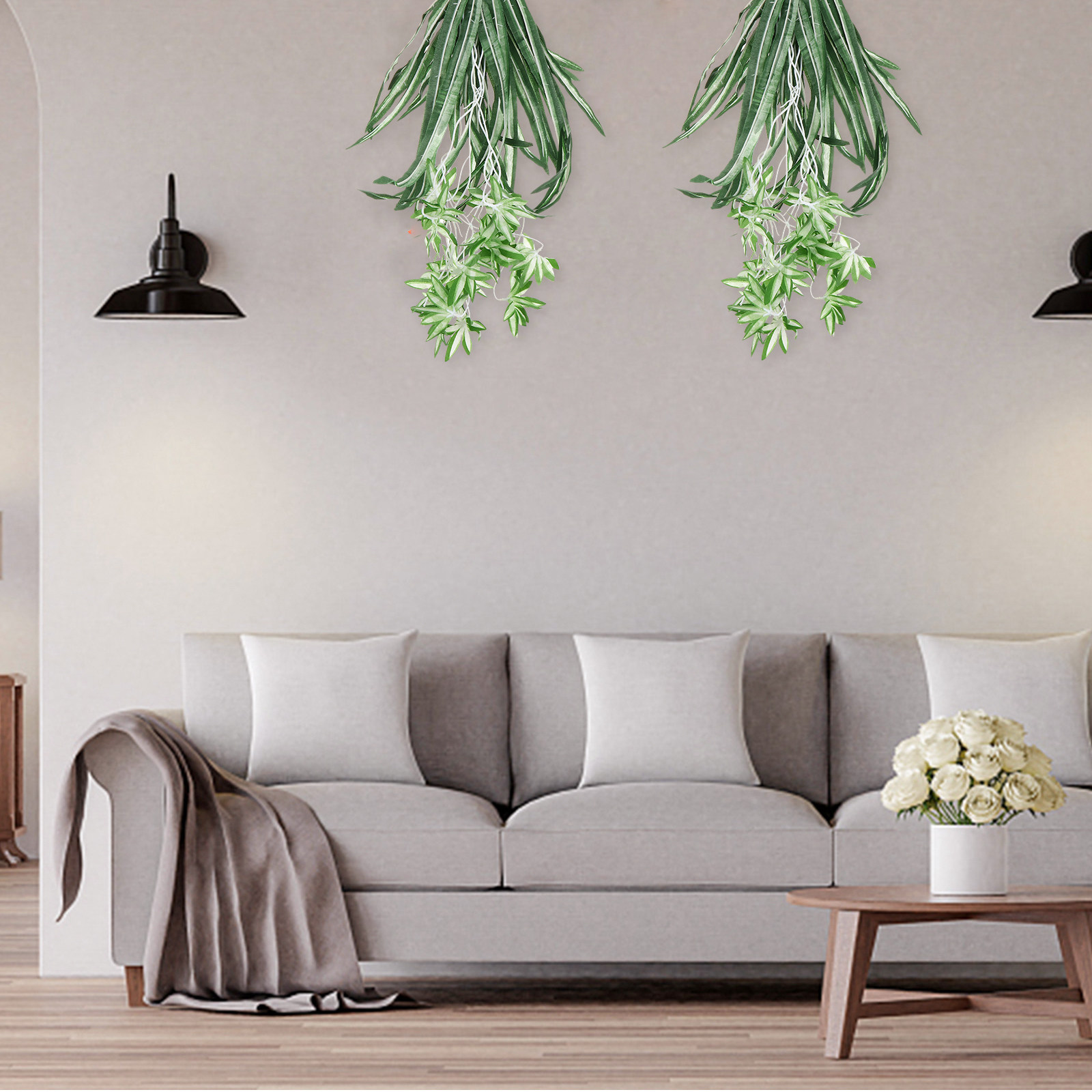 Spider Plant Hanging - 1 unidad de planta artificial de